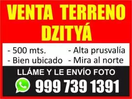 Terrenos, Venta, Venta de terreno Dzityá
-500 mts.
-Bien ubicado
-Alta prusvalía
-Mira al Norte
Llame y le envío foto
Informes al 999 739 1391