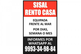 property, Sale, SISAL RENTA DE CASA
- Equipada
- Frente al mar

Renta por días, semana o mes

Informes por Whatsapp al 9993349884
ID:3086073
