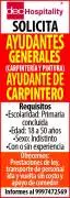 DecHospitality Está contratando, -Ayudantes Generales (carpintería y pintura)
-Ayudante de carpintero

Requisitos:
-Edad de 18 a 50 años
-Con o sin experiencia
-Escolaridad primaria concluida

Ofrecen:
-Prestaciones de ley
-Apoyo de comedor
-Transporte de personal ida y vuelta sin costo
Informes al 9997472569
 